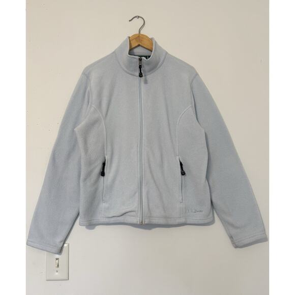 L.L.Bean Women’s Full-Zip Fleece Jacket Size L Light Blue Soft Polar Warm - Picture 1 of 11